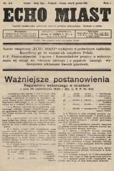 Echo Miast : tygodnik ponadpartyjny, poświęcony sprawom polskiego mieszczaństwa. 1933, nr 24
