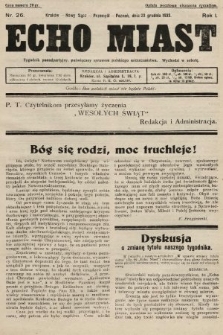 Echo Miast : tygodnik ponadpartyjny, poświęcony sprawom polskiego mieszczaństwa. 1933, nr 26