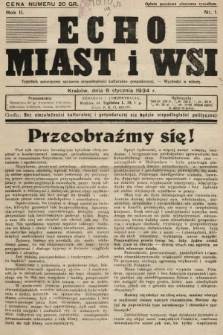 Echo Miast i Wsi : tygodnik poświęcony sprawom niepodległości kulturalno-gospodarczej. 1934, nr 1