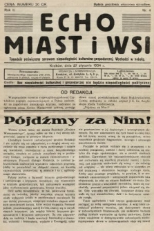 Echo Miast i Wsi : tygodnik poświęcony sprawom niepodległości kulturalno-gospodarczej. 1934, nr 4