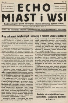 Echo Miast i Wsi : tygodnik poświęcony sprawom niepodległości kulturalno-gospodarczej. 1934, nr 12