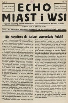 Echo Miast i Wsi : tygodnik poświęcony sprawom niepodległości kulturalno-gospodarczej. 1934, nr 16