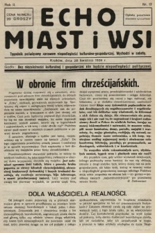 Echo Miast i Wsi : tygodnik poświęcony sprawom niepodległości kulturalno-gospodarczej. 1934, nr 17