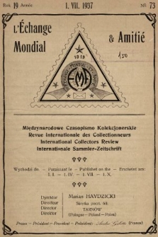 L'Échange Mondial & Amitié. 1937, nr 73