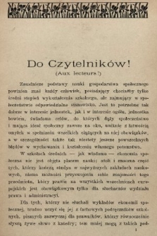 Wiadomości Społeczno-Ekonomiczne = Nouvelles Économiques et Sociales. 1903, nr 1