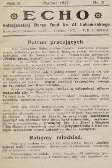 Echo Salezjańskiej Bursy Fund. Ks. Al. Lubomirskiego. 1927, nr 3