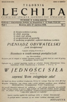 Lechita : tygodnik poświęcony sprawom ekonomiczno-społecznym. 1936, nr 1