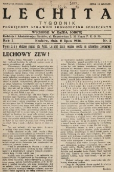 Lechita : tygodnik poświęcony sprawom ekonomiczno-społecznym. 1936, nr 2