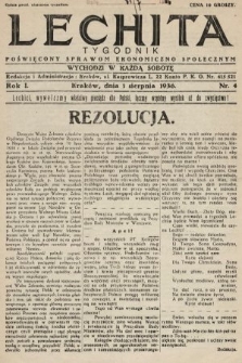 Lechita : tygodnik poświęcony sprawom ekonomiczno-społecznym. 1936, nr 4