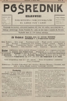 Pośrednik Krakowski : wszechstronne pismo informacyjne dla każdego stanu i zawodu. 1907, nr 15