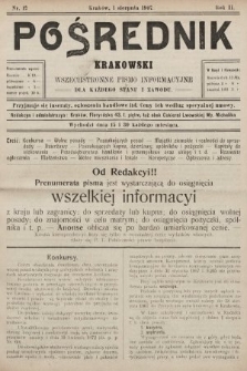 Pośrednik Krakowski : wszechstronne pismo informacyjne dla każdego stanu i zawodu. 1907, nr 17