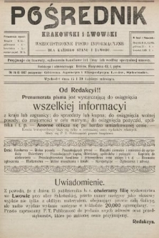 Pośrednik Krakowski i Lwowski : wszechstronne pismo informacyjne dla każdego stanu i zawodu. 1907, nr 20