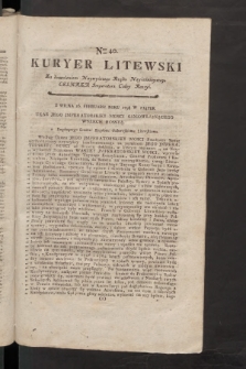 Kuryer Litewski. 1797/1798, nr 40