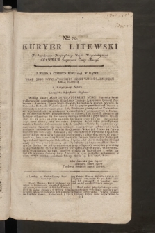 Kuryer Litewski. 1797/1798, nr 70