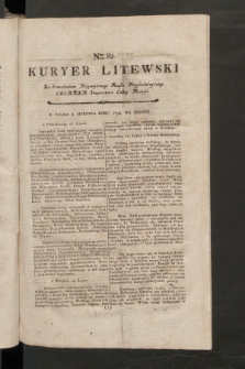 Kuryer Litewski. 1797/1798, nr 89