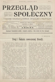Przegląd Społeczny : tygodnik naukowo-literacki, społeczny i polityczny. 1906, nr 4