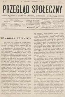 Przegląd Społeczny : tygodnik naukowo-literacki, społeczny i polityczny. 1906, nr 13
