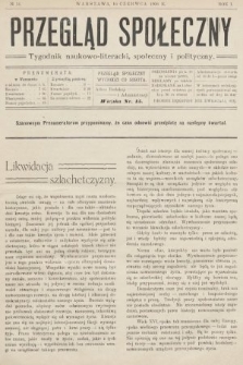 Przegląd Społeczny : tygodnik naukowo-literacki, społeczny i polityczny. 1906, nr 14