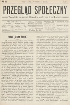 Przegląd Społeczny : tygodnik naukowo-literacki, społeczny i polityczny. 1906, nr 25