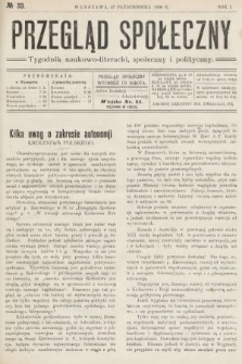 Przegląd Społeczny : tygodnik naukowo-literacki, społeczny i polityczny. 1906, nr 33
