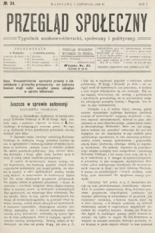 Przegląd Społeczny : tygodnik naukowo-literacki, społeczny i polityczny. 1906, nr 34