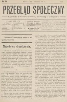 Przegląd Społeczny : tygodnik naukowo-literacki, społeczny i polityczny. 1906, nr 39