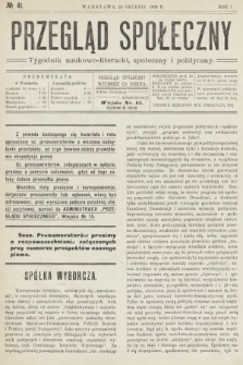 Przegląd Społeczny : tygodnik naukowo-literacki, społeczny i polityczny. 1906, nr 41