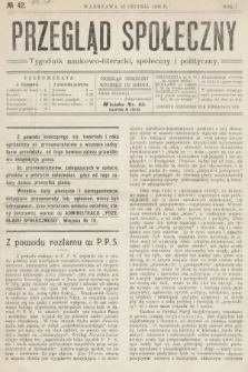 Przegląd Społeczny : tygodnik naukowo-literacki, społeczny i polityczny. 1906, nr 42
