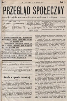 Przegląd Społeczny : tygodnik naukowo-literacki, społeczny i polityczny. 1907, nr 2