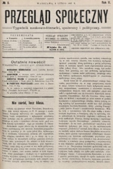 Przegląd Społeczny : tygodnik naukowo-literacki, społeczny i polityczny. 1907, nr 5
