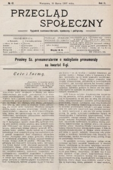 Przegląd Społeczny : tygodnik naukowo-literacki, społeczny i polityczny. 1907, nr 12