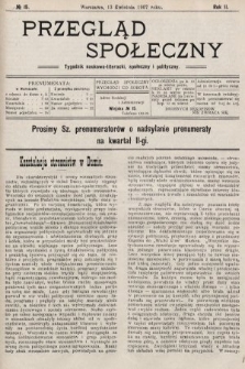 Przegląd Społeczny : tygodnik naukowo-literacki, społeczny i polityczny. 1907, nr 15