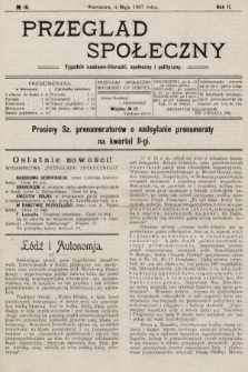 Przegląd Społeczny : tygodnik naukowo-literacki, społeczny i polityczny. 1907, nr 18