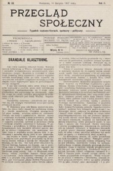 Przegląd Społeczny : tygodnik naukowo-literacki, społeczny i polityczny. 1907, nr 33