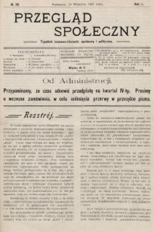 Przegląd Społeczny : tygodnik naukowo-literacki, społeczny i polityczny. 1907, nr 38