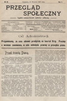 Przegląd Społeczny : tygodnik naukowo-literacki, społeczny i polityczny. 1907, nr 39
