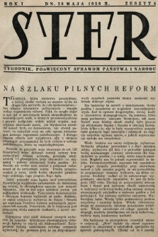 Ster : tygodnik poświęcony sprawom państwa i narodu. 1926, nr 4