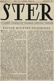 Ster : tygodnik poświęcony sprawom państwa i narodu. 1926, nr 13