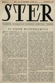 Ster : tygodnik poświęcony sprawom państwa i narodu. 1926, nr 15