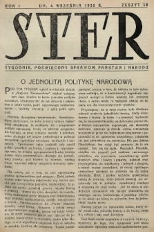 Ster : tygodnik poświęcony sprawom państwa i narodu. 1926, nr 18