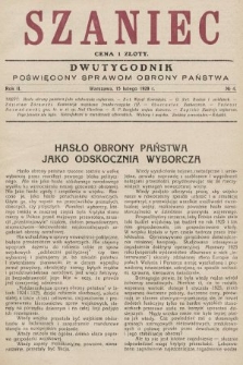 Szaniec : dwutygodnik poświęcony sprawom obrony Państwa. 1928, nr 4
