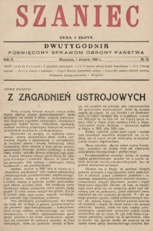 Szaniec : dwutygodnik poświęcony sprawom obrony Państwa. 1928, nr 15