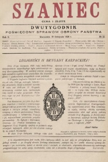 Szaniec : dwutygodnik poświęcony sprawom obrony Państwa. 1928, nr 22