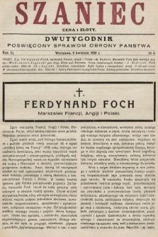 Szaniec : dwutygodnik poświęcony sprawom obrony Państwa. 1929, nr 6