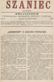 Szaniec : dwutygodnik poświęcony sprawom obrony Państwa. 1929, nr 19