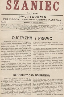 Szaniec : dwutygodnik poświęcony sprawom obrony Państwa. 1929, nr 21