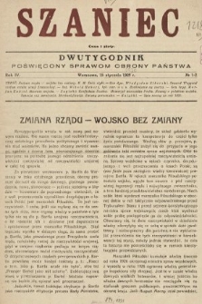 Szaniec : dwutygodnik poświęcony sprawom obrony Państwa. 1930, nr 1-2