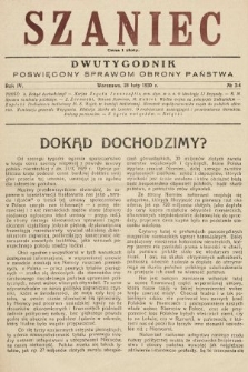 Szaniec : dwutygodnik poświęcony sprawom obrony Państwa. 1930, nr 3-4