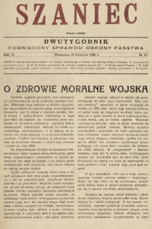 Szaniec : dwutygodnik poświęcony sprawom obrony Państwa. 1930, nr 6-7