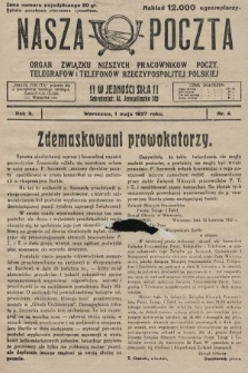 Nasza Poczta : organ Związku Niższych Pracowników Poczt, Telegrafów i Telefonów Rzeczypospolitej Polski[!]. 1927, nr 4